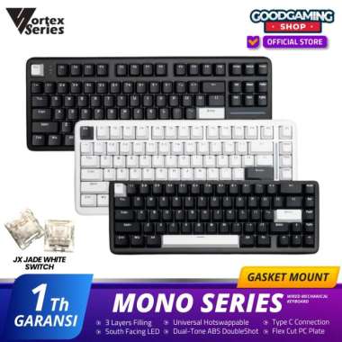 VortexSeries Mono Series 65 / 75 / 87 Layout FlexCut Wired Gasket Mount Keyboard MONO 100 V2 - WHITE