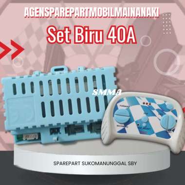 Receiver+Remote Control 2,4Ghz 12v 40A Biru (modul PCB) mobil aki,pliko,PMB,Wim cycle Remot Saja