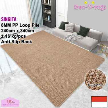 Tren-D-rugs Karpet polos salur stripe line garis jumbo alas lantai ruang tamu tidur permadani bulu m