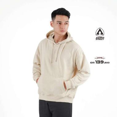 Aerostreet Hoodie Oversize Polos Cerah Unisex Jumper KB2AA Cream S