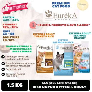 Eureka Holistic Cat Food - Makanan Kucing 1.5 kg Seafood Delight