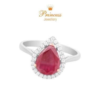 Cincin Berlian Ruby Burma PearShape PLR1025651 Princess Jewellery