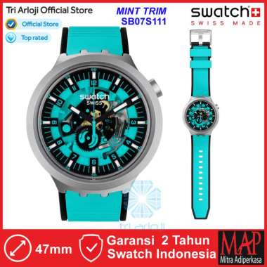 SWATCH SB07S111 MINT TRIM IRONY Jam Tangan Pria Analog Stainless Original Swiss Made