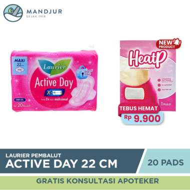 Laurier Active Day X-Tra Wing 20 Pads - Pembalut Wanita Wings 22 Cm