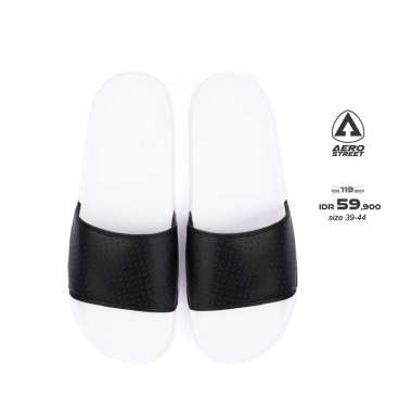 Aerostreet 39-44 Davion Putih Hitam - Sandal Selop Pria Wanita BABAA 44