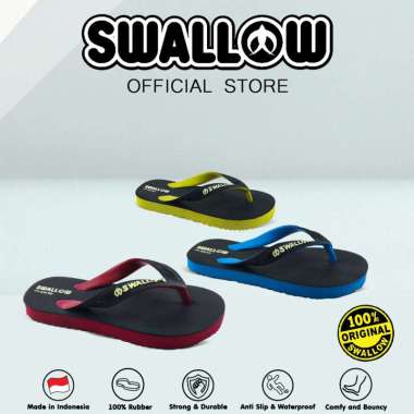 Swallow Sandal Jepit Modern Onyx Kids - Sendal Karet Anak Wanita Pria Anti Selip 8 Red