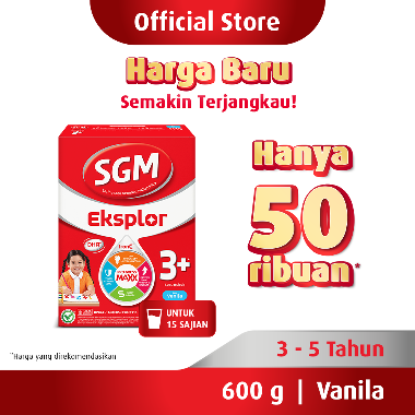 Promo Harga SGM Eksplor 3+ Susu Pertumbuhan Vanila 600 gr - Blibli