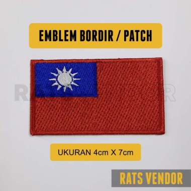 Ratsvendor Emblem Bordir Patch Bendera Negara Asia Taiwan
