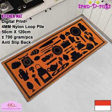Tren-D-rugs - Keset Kaki alas lantai dapur lorong panjang runner kitchen mat bulu anti slip murah 50