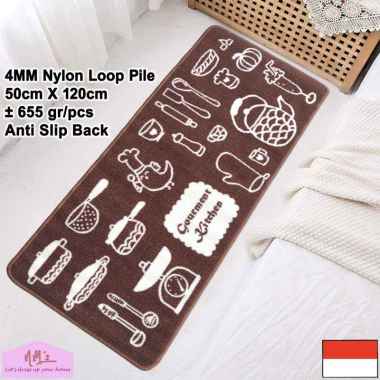 Tren-D-rugs - Keset Kaki alas lantai dapur lorong panjang runner kitchen mat bulu anti slip murah 50