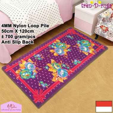 Tren-D-rugs - Keset Kaki alas lantai dapur lorong panjang runner kitchen mat bulu anti slip murah 50