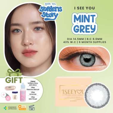 I See You Mint Grey Monthly Softlens Warna Bulanan -2.50