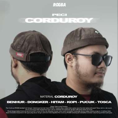 ROSAL ROGBA Peci Beanie Miki Hat - Peci Gaul Corduroy Hitam