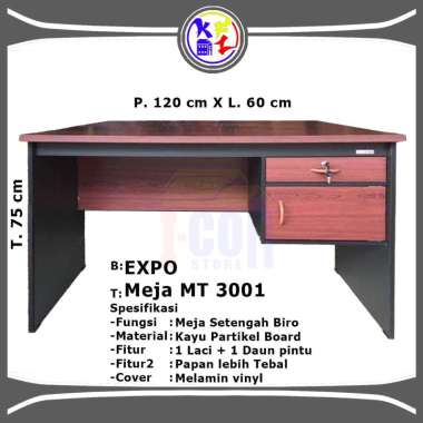 no brand Expo Meja Kerja MT 3001 Meja Kantor 1/2 Biro Meja Belajar Meja Tulis MT3001 Beech