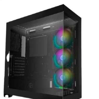 CASING PC CUBE GAMING RENVOR ATX FREE 3 FAN RGB black