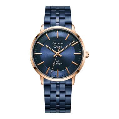 Jam Tangan Pria Alexandre Christie Classic Slim AC 8692 MH BURBU Blue Dial Blue Stainless Steel Stra