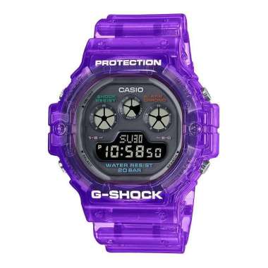 Jam Tangan Pria Casio G-Shock DW-5900JT-6DR Retrofuture With A Translucent Digital Analog Dial Purpl
