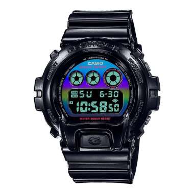 Jam Tangan Pria Casio G-Shock DW-6900RGB-1DR Virtual Rainbow Digital Dial Black Resin Band