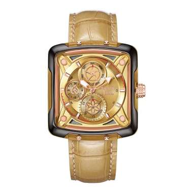 Jam Tangan Wanita Alexandre Christie AC 3030 BF LGRLO Ladies Gold Dial Dark Yellow Leather Strap