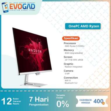 Advan All In One PC AIO OnePC Intel i5 8+512GB Windows 11 | Garansi Resmi OnePC i5