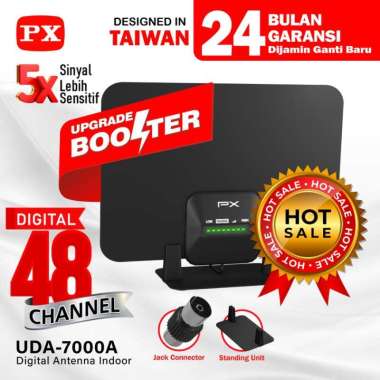 PX UDA-7000A Antena TV Digital Indoor Dinding DVB-T2 + Booster LED