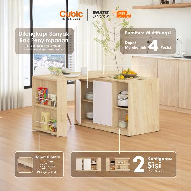 Cubic Meja Dapur Minimalis / Kitchen Island / Meja Makan / ELENA ISD 120