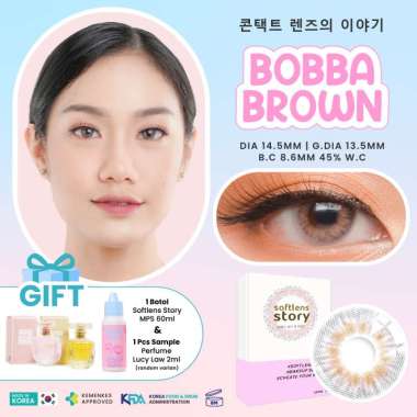 BUY 1 FREE 3 ITEM Softlens Story Bobba Brown 1 Pasang | 14.5mm Soflens Premium Korea | Soflen Natura