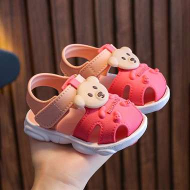 OEM ONE-S63 Sandal Sepatu Anak Karakter Bear Unisex Anti Slip / Sandal Anak Bayi Honey Bear / Sendal