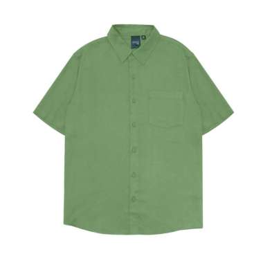 Greenlight Men's Franklin Short Sleeve Shirt Straight Collar Rayon Regular Fit C070923 Green L