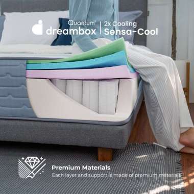 Quantum Dreambox SensaCool / Kasur Dingin / 2X Cooler / Greentea Latex / Pocket GT Latex 30 cm 100 x