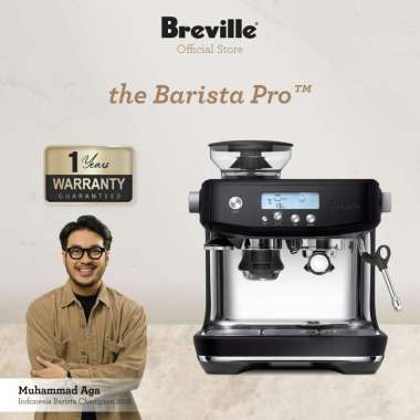 Breville the Barista Pro - Mesin Kopi Espresso Otomatis + Knob Susu Black Truffle