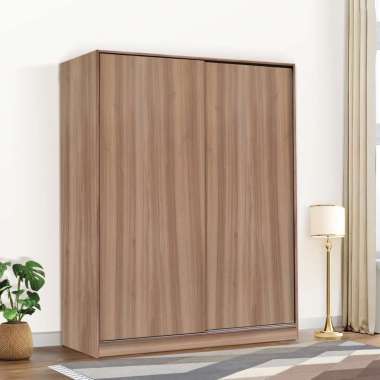 Kirana Lemari Pakaian Kayu 2 Pintu Sliding / Geser Wardrobe Putih Modern Minimalis - Hampton