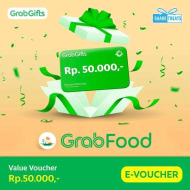 Grab Food (Grab Gifts) Voucher Digital Rp 50.000 Exp 30 Hari