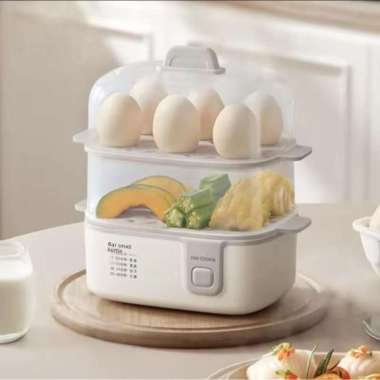 Bear Egg Steamer Elektrik 2 Susun Stainless Egg Boiler Steamer Food BEAR D12R3