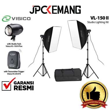 JPC KEMANG Visico VL-150 II Plus Studio Lighting Softbox Kit Visico VL150 II VL150II Paket Studio Fl