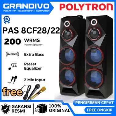 Speaker Aktif Polytron PAS 8CF28 Garansi Resmi Polytron - GRANDIVO WARU Bonus Microphone