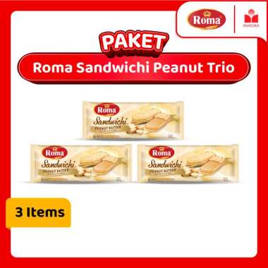 Biskuit Roma Sandwichi Peanut Trio