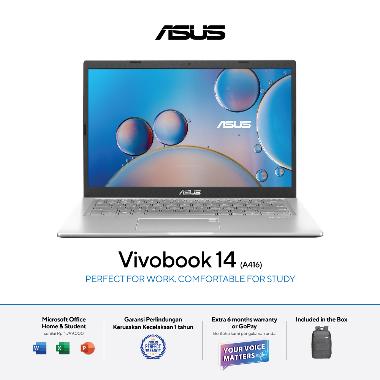 ASUS A416MAO-FHD454 Notebook - Transparent Silver ( N4020 / 8GB / 512GB SSD / UMA / 14" FHD / Win11 / OHS )