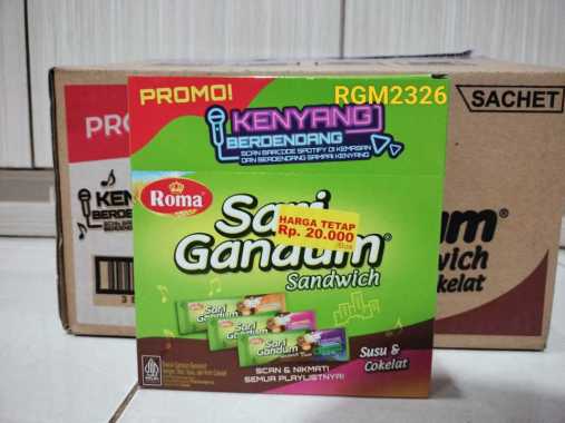 Roma Sari Gandum Sandwich Susu & Cokelat - 1 box