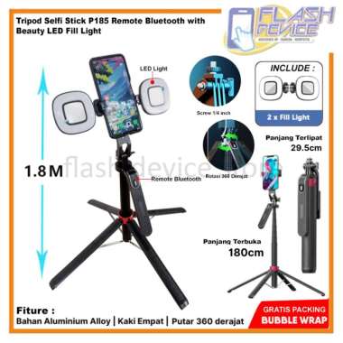 Tripod Selfi Stick P185 Rotation 360 with Remote Bluetooth HP Kamera Tripod P185 Only