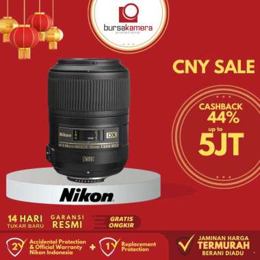 BKP Nikon Lens AF-S 85mm F3.5 G ED VR Micro Lensa kamera Hitam