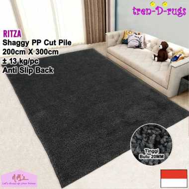 Tren-D-rugs Karpet shaggy bulu tebal halus polos permadani jumbo ruang tamu 200 cm x 300 cm - NMs Da