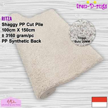 Tren-D-rugs Karpet shaggy bulu tebal halus polos permadani ruang tamu tidur 100 cm x 150 cm - NMs Li