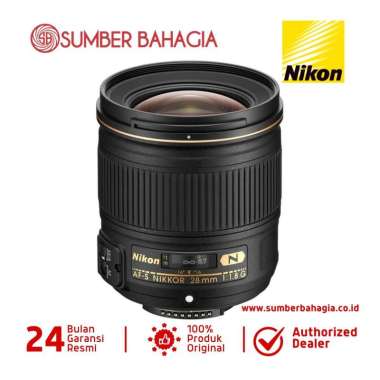 Nikon AF-S 28mm f-1.8G Lensa Kamera Black