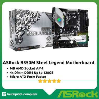 ASRock B550M B550 Steel Legend Motherboard Computer AMD Ryzen Socket AM4 Micro-ATX & ATX Resmi B550 
