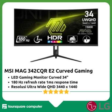 MSI MAG 342CQR E2 LED Gaming Monitor 34" Curved Ultra Wide QHD 3440 x 1440 180hz 1ms | layar screen