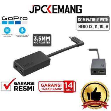 JPC KEMANG GoPro Pro 3.5mm Mic Adapter for GoPro HERO Camera AAMIC-001 ORIGINAL Black