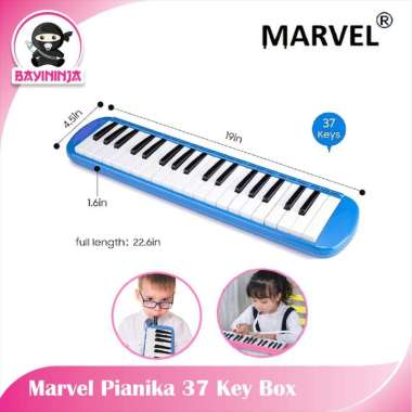 Pianika Marvel 37 Key Original Box Kain Biru null