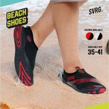 SVRG. Beach Shoes - Sepatu Olahraga Pantai 37 Black & Red