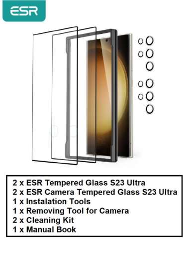 ESR Tempered Glass Samsung S23 S23 PLUS S23 ULTRA S23 Ultra (2pcs)